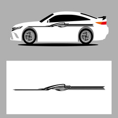 car stripes vector art decal with black color. stripes car decal. sticker car decal