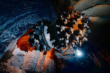 Powerful tunneling machine with large borax underground