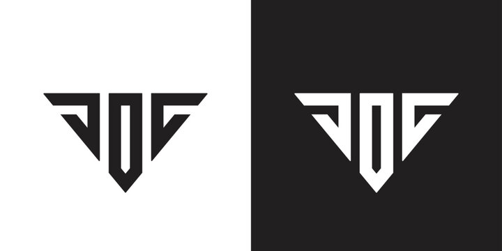 Letter JOC logo design, creative modern typography logo vector