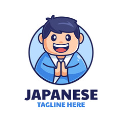 Japanese Boy Smile Logo Design