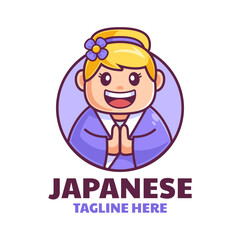 Japanese Girl Kimono Logo Design