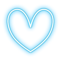 heart blue neon light