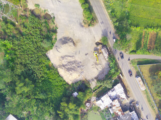 Abstract Defocused Blurred Background aerial highway which is the main route connecting industrial areas in the Cikancung region - Indonesia. Not Focus