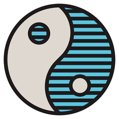yin modern line style icon - obrazy, fototapety, plakaty