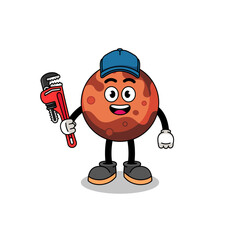 mars planet illustration cartoon as a plumber