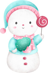 Cute Snowman in Pastel Color