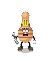 Character Illustration of honey dipper with 404 error