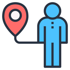 locating modern line style icon