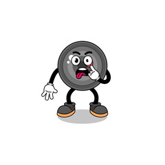 Character Illustration of camera lens with tongue sticking out