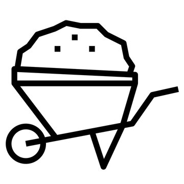 Wheelbarrow Modern Line Style Icon