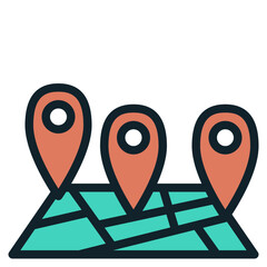 Obraz premium map modern line style icon