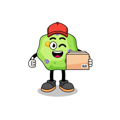 amoeba mascot cartoon as an courier