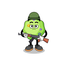 Cartoon of amoeba soldier
