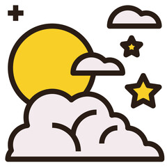 night modern line style icon