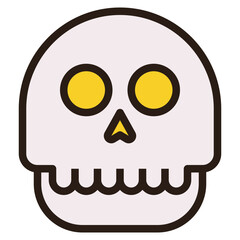skull modern line style icon