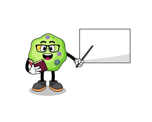 Mascot cartoon of amoeba teacher
