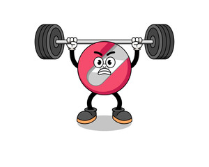Plakat mascot cartoon lifting a barbell