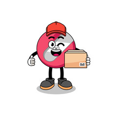 mascot cartoon as an courier