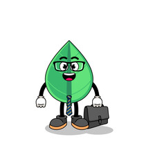 leaf mascot as a businessman