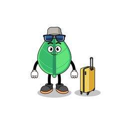 leaf mascot doing vacation