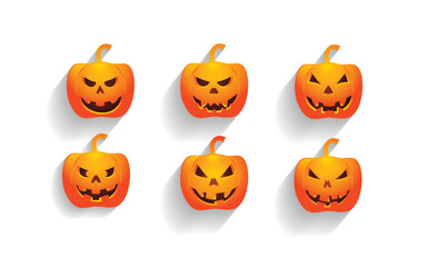Orange pumpkin background. Vector illustration halloween day