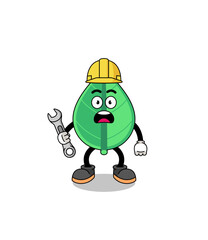 Character Illustration of leaf with 404 error