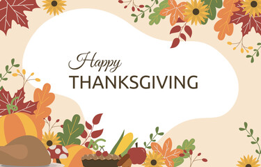Happy Thanksgiving Day Food Background Thanks Giving