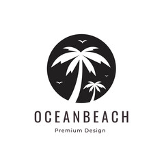 beach paradise logo design vector graphic illustration