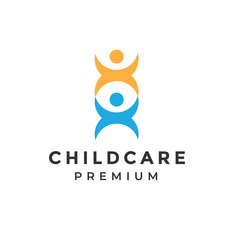 child care logo design vector graphic illustration