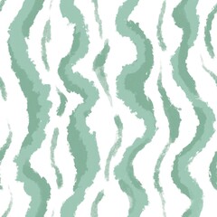 Seamless hand drawn green mint abstract geometric pastel pattern. Mid century modern trendy fabric print, line curve minimalist background for wallpaper wrapping paper textile.