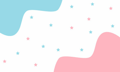 Cute background for sale banner template with blue and pink star color