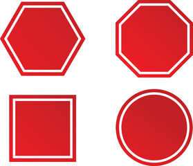 Set of Blank Stop vector Illustration.