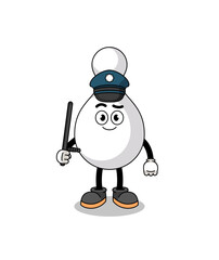 Cartoon Illustration of bowling pin police