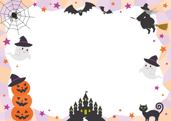 ハロウィン_お化け_フレーム_ポリゴン_2
