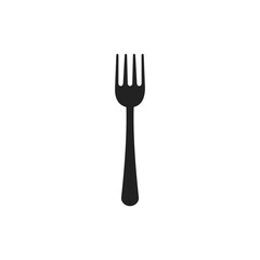 Black Fork Logo Icon Vector Illustration. Eating Icon Symbol Element Isolated On White Background