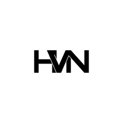 hvn lettering initial monogram logo design