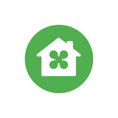 Green clover house logo icon design template - Vector