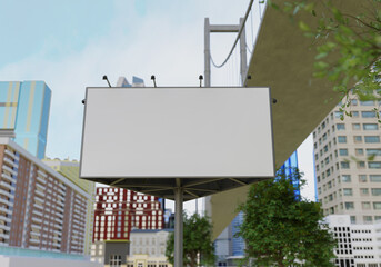 Obraz premium 3D mockup blank billboard in downtown rendering