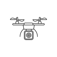  Air drone icon in line style icon, isolated on white background