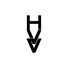 hvv lettering initial monogram logo design