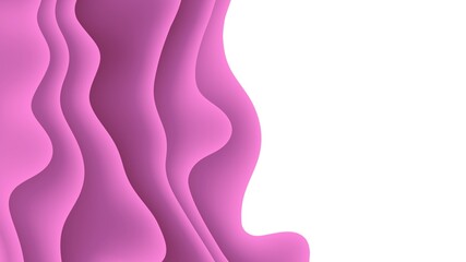 Beautiful 3D abstract velvet violet color paper art illustration backgroud. Futuristic paper cut out, fluid shapes. Liquid velvet violet gradient colors. Suitable for presentation, flyer, poster.