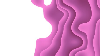 Beautiful 3D abstract velvet violet color paper art illustration backgroud. Futuristic paper cut out, fluid shapes. Liquid velvet violet gradient colors. Suitable for presentation, flyer, poster.