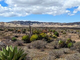 View into the desert of Baja California, Mexico