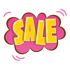 cartoon style sale sticker