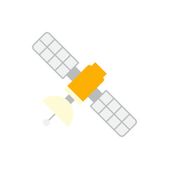 Satellite icon in color, isolated on white background 