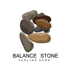Stacked Stone Logo Design, Balancing Stone Vector, Building Material Stone Illustration, Pumice Stone Illustration Walpapeer Stone