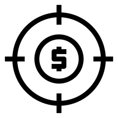 Target Money Icon Outline