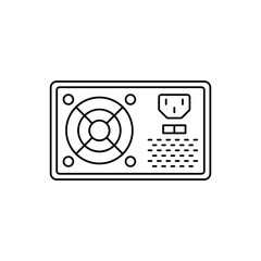 Power supply icon in line style icon, isolated on white background