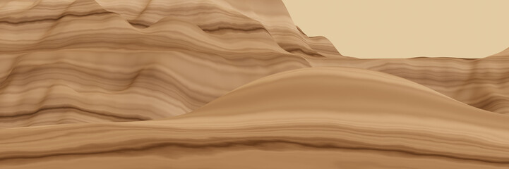 Fototapeta na wymiar 3D rendered sedimentary mountain. Sandstone hill.