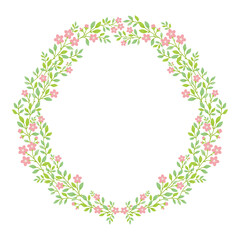 Floral wreath frame illustration	
